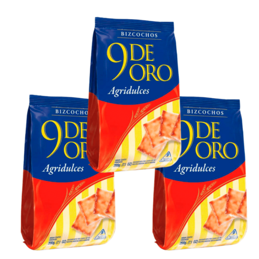 Galletitas 9 DE ORO agridulces 200Gr x3u ( precio x unidad $ 675 )