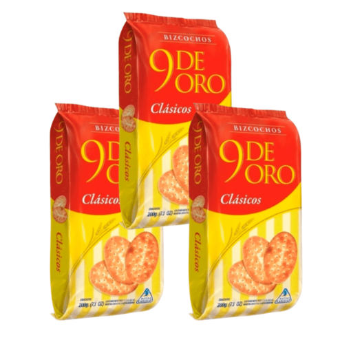 Galletitas 9 DE ORO clásicas 200Gr x3u ( precio x unidad $ 675 )