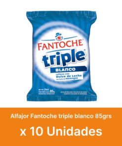 AHORRO 18% Alfajor Fantoche blanco triple 85grs x10u ( $ 550 la unidad )