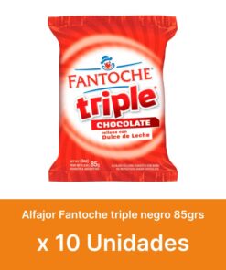 AHORRO 18% Alfajor Fantoche negro triple 85grs x10u ( $ 550 la unidad )