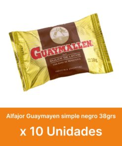 AHORRO 19 % Alfajor Guaymallen simple negro 38grs x10u ( 210 la unidad )