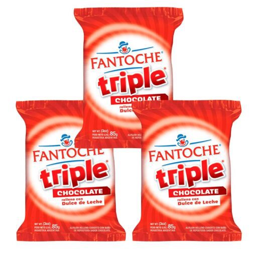 Alfajor triple Fantoche Negro x 3u ( precio x unidad $ 580 )