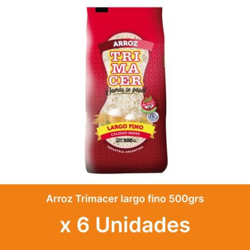 AHORRO 43% Arroz Trimacer doble carolina 500grs x6u ( $ 690 la unidad )