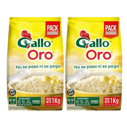 Arroz Gallo Oro bolsa 1kg x2u ( precio x unidad $ 2150 )