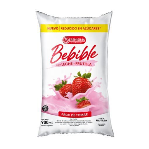 Leche  bebible La Serenísima Frutilla 900ml
