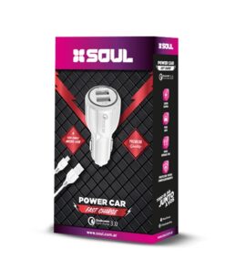 CARGADOR AUTO SOUL CARGA RÁPIDA DOBLE USB