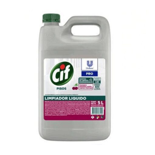 Limpiador líquido Cif pisos Cherry 5lts (Rinde hasta 400l)