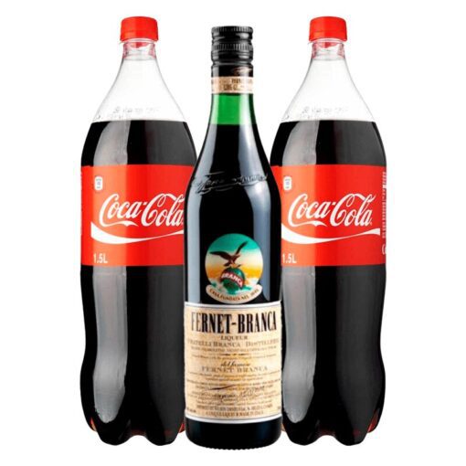 Combo Fernet Branca 750ml + 2 Coca Cola 1.5lts