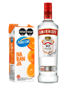 Combo Vodka Smirnoff 700ml + Jugo Arcor Naranja 1lt