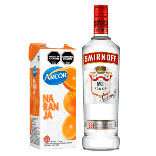 Combo Vodka Smirnoff 700ml + Jugo Arcor Naranja 1lt