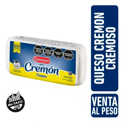 Queso Cremon cremoso Precio Ref. kg $9.900 (venta al peso) 1/2 HORMA