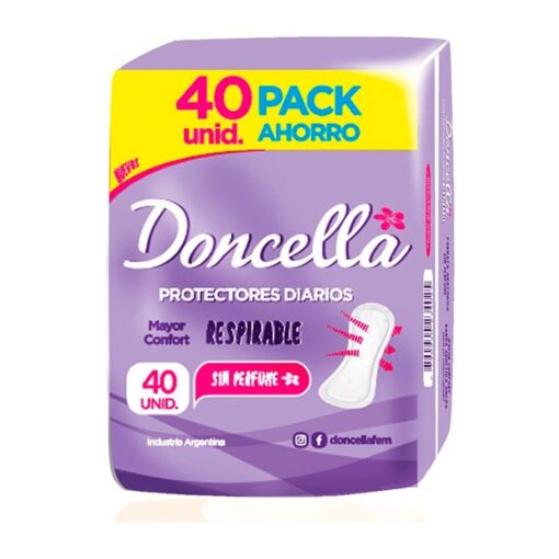 Protector diario Doncella respirable Sin perfume x40u