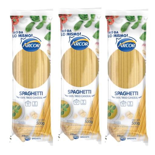 Fideos Arcor Spaghetti 500grs x3u ( precio x unidad $ 1250 )