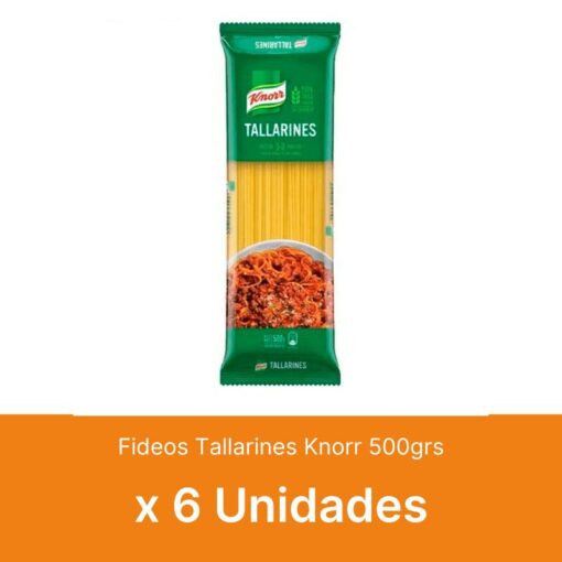 AHORRO 53% Fideos Tallarines Knorr 500grs x6 Unidades ( $ 1100 la unidad )