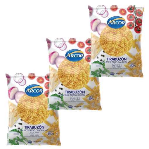 Fideos Arcor Tirabuzón 500grs x3u ( precio x unidad $ 1250 )