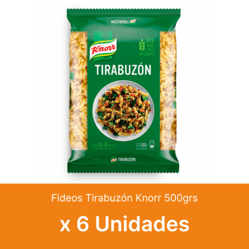 AHORRO 53% Fideos Tirabuzón Knorr 500grs x6 Unidades ( $ 1100 la unidad )