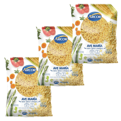 Fideos Arcor Ave María 500grs x3u ( precio x unidad $ 1250 )