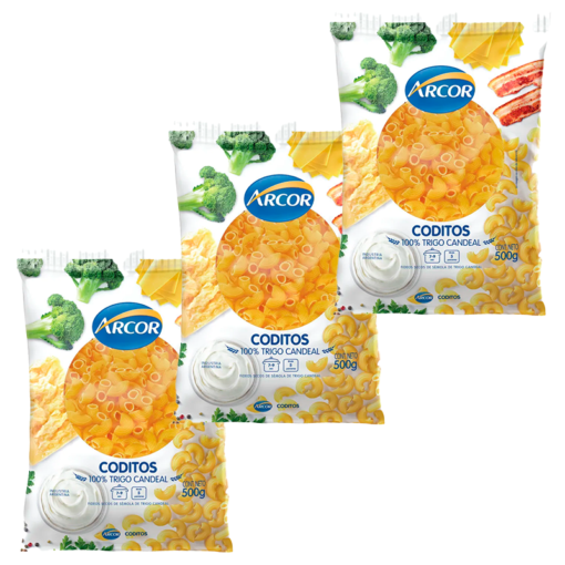 Fideos Arcor Coditos 500grs x3u ( precio x unidad $ 1250 )