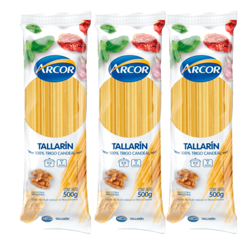 Fideos Arcor Tallarines 500grs x3u ( precio x unidad $ 1250 )