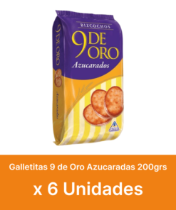 AHORRO 20% Galletitas 9 de Oro Azucaradas 200grs x6u ( $ 630 la unidad )