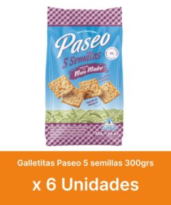 AHORRO 15% Galletitas Paseo 5 Semillas 300grs x6u ( $ 865 la unidad )