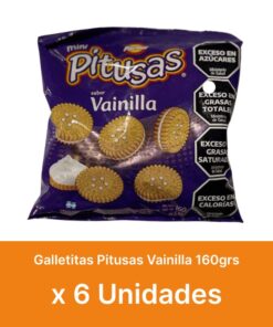 AHORRO 27% Galletitas Pitusas Vainilla 160grs x6u ( $ 700 la unidad )