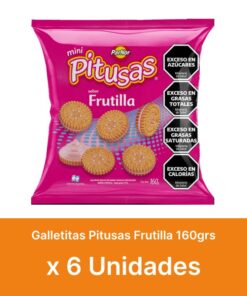 AHORRO 27% Galletitas Pitusas Frutilla 160grs x6u ( $ 700 la unidad )