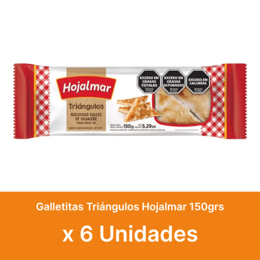 AHORRO 13% Galletitas Triángulos Hojalmar 150grs x6u ( $ 700 la unidad )