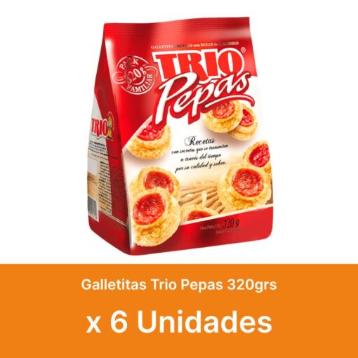 AHORRO 20% Galletitas Trio Pepas 320grs x6u ( $ 820 la unidad )