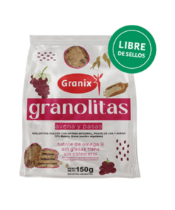 Galletitas Granolitas de Avena y Pasas Granix 150grs