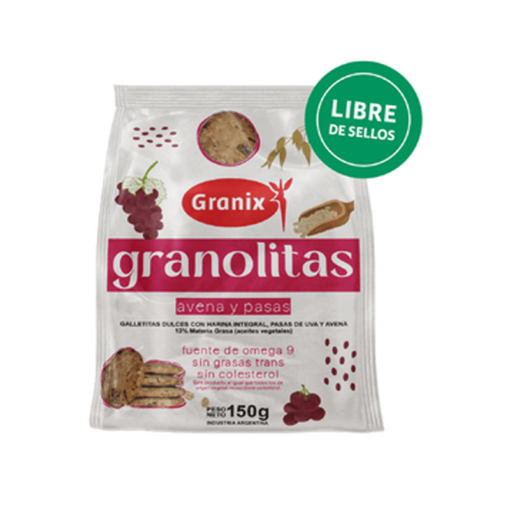 Galletitas Granolitas de Avena y Pasas Granix 150grs