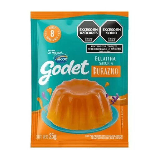 Gelatina Godet durazno 25grs