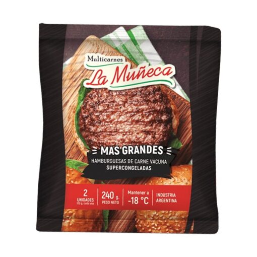 Hamburguesa LA MUÑECA Grandes x2u 240grs
