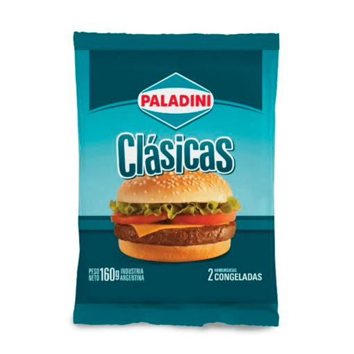 Hamburguesa PALADINI Clásicas x2u 160Gr