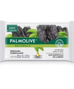 Jabón de tocador Palmolive con partículas de carbón x3u 90grs c/u