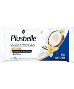 Jabón de tocador Plusbelle Coco y Vainilla 3x120grs