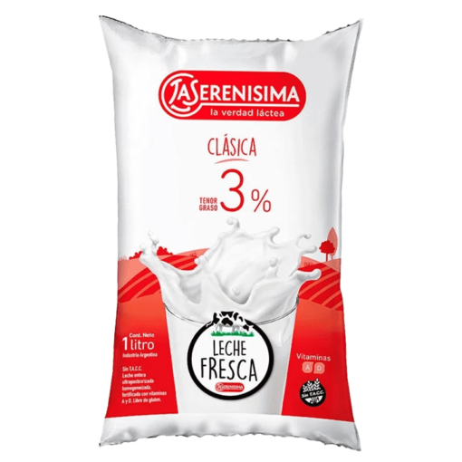 Leche entera SACHET La Serenísima 3% 1L