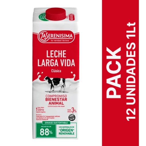 Leche entera La Serenísima PACK 12 u x1Lt
