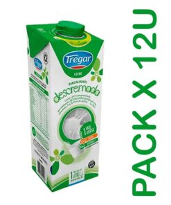 Leche descremada Tregar 1lt PACK x12u