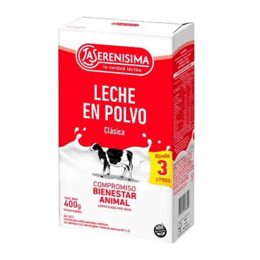 Leche en polvo Entera La Serenísima 400grs