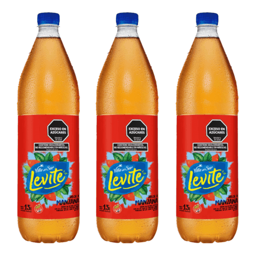 Agua saborizada Levité Manzana 1,5lts x3u