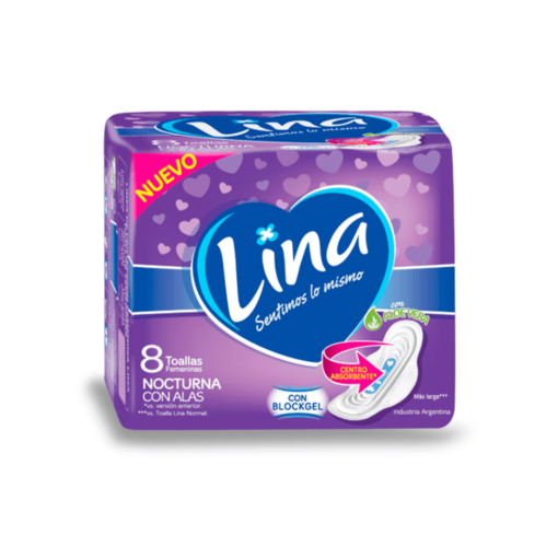 LINA toallitas nocturnas 8u