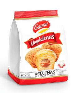 Magdalenas rellenas dulce de leche 220Gr