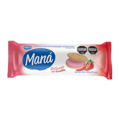 Galletitas Maná rellenas frutilla 152grs