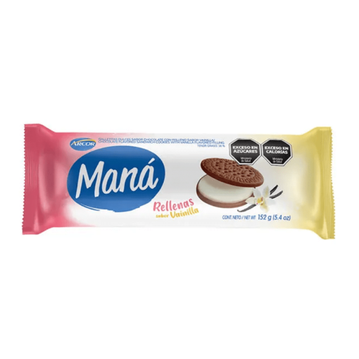 Galletitas Maná rellenas vainilla 152grs