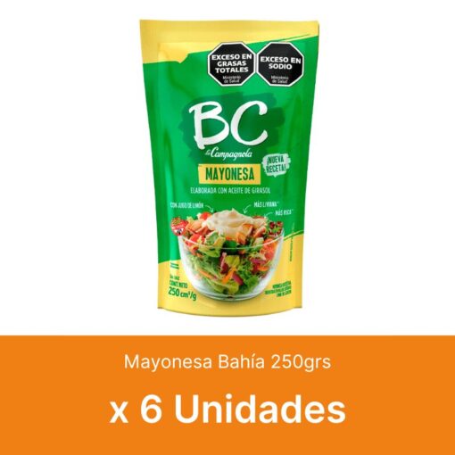 AHORRO 32% Mayonesa BC 250grs x6u ( $ 900 la unidad )