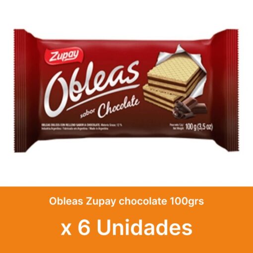AHORRO 10% Obleas Zupay chocolate 100grs ( $ 470 la unidad )