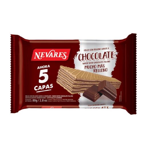 Obleas rellenas Nevares Chocolate 80Gr