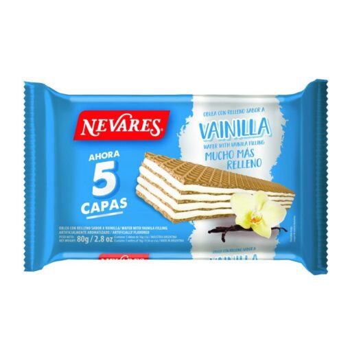 Obleas rellenas Nevares Vainilla 80Gr