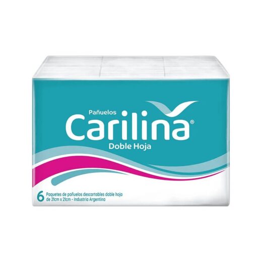 Pañuelos Descartables Carilina Doble Hoja X6 Packs 10 Paños